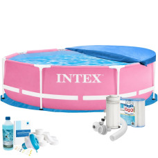 Каркасний басейн Max Intex 28290-7в1, 244 х 76 см (басейн, підстилка, фільтр 2 006 л/год, картриджі, альгенікс, хлор таблетки, тент) Каркасний басейн Max Intex 28290-7в1, 244 х 76 см (басейн, підстилка, фільтр 2 006 л/год, картриджі, альгенікс, хлор таблетки, тент)