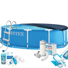 Каркасний басейн MaxPro Intex 28210-10в1, 366 х 76 см (басейн, підстилка, драбина, фільтр 3 785 л/год, картриджі, альгенікс, хлор таблетки, тент, сачок, пилосос) Каркасний басейн MaxPro Intex 28210-10в1, 366 х 76 см (басейн, підстилка, драбина, фільтр 3 785 л/год, картриджі, альгенікс, хлор таблетки, тент, сачок, пилосос)
