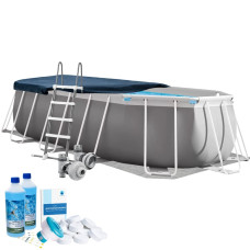 Каркасний басейн Intex 26798-6в1, 610 x 305 x 122 см (басейн, підстилка, драбина, альгенікс, хлор таблетки, тент)