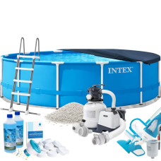 Каркасний басейн Max Intex 28242-10в1, 457 x 122 см (басейн, підстилка, драбина, фільтр 7 900 л/год, пісок, альгенікс, хлор таблетки, тент, скіммер, пилосос) Каркасний басейн Max Intex 28242-10в1, 457 x 122 см (басейн, підстилка, драбина, фільтр 7 900 л/год, пісок, альгенікс, хлор таблетки, тент, скіммер, пилосос)