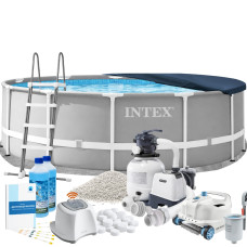 Каркасний басейн MaxPro Intex 26726-11в1 457 x 122 см (басейн, підстилка, драбина, фільтр 7 900 л/год, пісок, альгенікс, хлоргенератор 7 г/год, сіль, тент, скіммер, робот-пилосос) Каркасний басейн MaxPro Intex 26726-11в1 457 x 122 см (басейн, підстилка, драбина, фільтр 7 900 л/год, пісок, альгенікс, хлоргенератор 7 г/год, сіль, тент, скіммер, робот-пилосос)