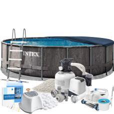 Каркасний басейн MaxPro Intex 26744-11в1, 549 x 122 см (басейн, підстилка, драбина, фільтр 10 500 л/год, пісок, альгенікс, хлоргенератор 16 г/год, сіль, тент, скіммер, робот-пилосос) Каркасний басейн MaxPro Intex 26744-11в1, 549 x 122 см (басейн, підстилка, драбина, фільтр 10 500 л/год, пісок, альгенікс, хлоргенератор 16 г/год, сіль, тент, скіммер, робот-пилосос)