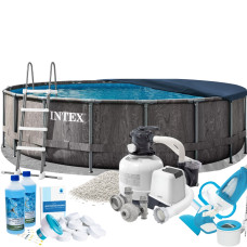 Каркасний басейн Max Intex 26744-10в1, 549 x 122 см (басейн, підстилка, драбина, фільтр 10 500 л/год, пісок, альгенікс, хлор таблетки, тент, скіммер, пилосос) Каркасний басейн Max Intex 26744-10в1, 549 x 122 см (басейн, підстилка, драбина, фільтр 10 500 л/год, пісок, альгенікс, хлор таблетки, тент, скіммер, пилосос)