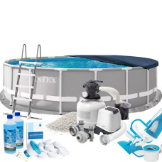 Каркасний басейн Max Intex 26732-10в1 549 x 122 см (басейн, підстилка, драбина, фільтр 10 500 л/год, пісок, альгенікс, хлор таблетки, тент, скіммер, пилосос) Каркасний басейн Max Intex 26732-10в1 549 x 122 см (басейн, підстилка, драбина, фільтр 10 500 л/год, пісок, альгенікс, хлор таблетки, тент, скіммер, пилосос)