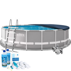 Каркасний басейн Intex 26732-6в1 549 x 122 см (басейн, підстилка, драбина, альгенікс, хлор таблетки, тент)