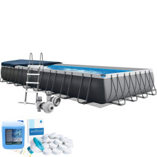 Каркасний басейн Intex 26378-6в1, 975 х 488 х 132 см (басейн, підстилка, драбина, альгенікс, хлор таблетки, тент) Каркасний басейн Intex 26378-6в1, 975 х 488 х 132 см (басейн, підстилка, драбина, альгенікс, хлор таблетки, тент)