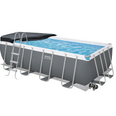 Каркасний басейн Bestway 56671-4в1, 488 х 244 x 122 см (басейн, підстилка, драбина, тент)