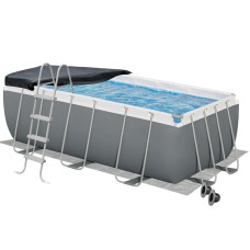 Каркасний басейн Bestway 56456-4в1, 412 х 201 х 122 см (басейн, підстилка, драбина, тент)