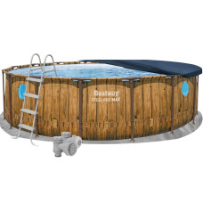 Каркасний басейн Bestway 56725-4в1 488 х 122 см (басейн, підстилка, драбина, тент)
