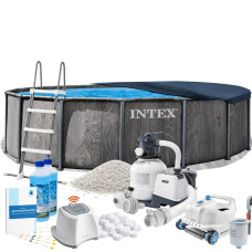Каркасний басейн MaxPro Intex 26742-11в1, 457 x 122 см (басейн, підстилка, драбина, фільтр 7 900 л/год, пісок, альгенікс, хлоргенератор 7 г/год, сіль, тент, скіммер, робот-пилосос) Каркасний басейн MaxPro Intex 26742-11в1, 457 x 122 см (басейн, підстилка, драбина, фільтр 7 900 л/год, пісок, альгенікс, хлоргенератор 7 г/год, сіль, тент, скіммер, робот-пилосос)