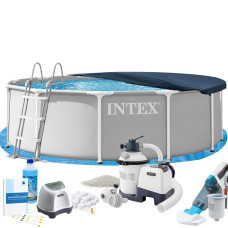 Каркасний басейн MaxPro Intex 26716-11в1 366 х 99 см (басейн, підстилка, драбина, фільтр 3 500 л/год, пісок, хлоргенератор 4 г/год, сіль, альгенікс, тент, скіммер, акум. пилосос) Каркасний басейн MaxPro Intex 26716-11в1 366 х 99 см (басейн, підстилка, драбина, фільтр 3 500 л/год, пісок, хлоргенератор 4 г/год, сіль, альгенікс, тент, скіммер, акум. пилосос)