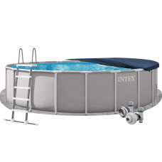 Каркасний басейн Intex 26756-4в1, 610 х 132 см (басейн, підстилка, драбина, тент)