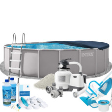 Каркасний басейн Max Intex 26756-10в1, 610 х 132 см (басейн, підстилка, драбина, фільтр 10 500 л/год, пісок, альгенікс, хлор таблетки, тент, скіммер, пилосос) Каркасний басейн Max Intex 26756-10в1, 610 х 132 см (басейн, підстилка, драбина, фільтр 10 500 л/год, пісок, альгенікс, хлор таблетки, тент, скіммер, пилосос)