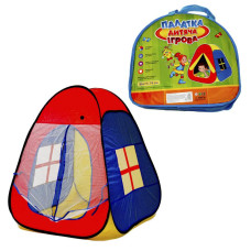 Палатка детская игровая Волшебный домик 86х77х74 см с сеткой и застежками 2 окна Разноцветный (TB-18640)