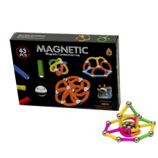 Конструктор магнитный 43 детали пластик 3D-моделирование Разноцветный (TB-18624)