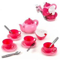 Игровой набор детский Технок Чайный набор 14 предметов на 4 персоны Розовый (TB-15478)