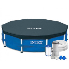 Intex 28212-3 New (Диаметр 366 x Высота 76см) Каркасный бассейн Metal Frame Pool