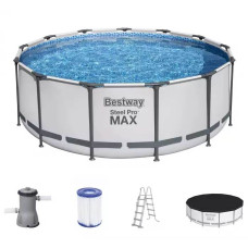 Bestway 5618w (Диаметр 396 x Высота 122см) Каркасный бассейн Steel Pro Frame Pool Bestway 5618w (Диаметр 396 x Высота 122см) Каркасный бассейн Steel Pro Frame Pool