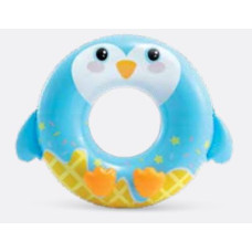 Intex 59266-penguin (Диаметр 99см) надувной круг Милые зверята, 99x76 см Розовый