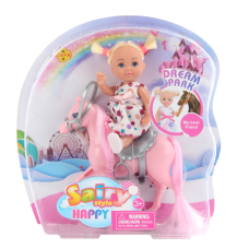 Кукла на розовом пони Bambi Defa 8410 P со светлыми волосами Розовый (8410 Pink-RT)
