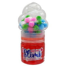 Игрушка-антистресс Слайм Mi-mi Slimi 71827ST(Red) с помпонами