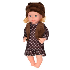 Детская кукла Bambi Яринка музыкальная на украинском языке 39 см 21х43х10 см с коричневым платьем Бежевый (M 5602(Brown)-RT)