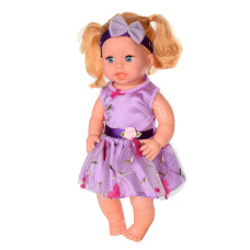 Детская кукла Bambi Яринка музыкальная на украинском языке 39 см 21х43х10 см в фиолетовом платье Бежевый (M 5603(Violet)-RT)