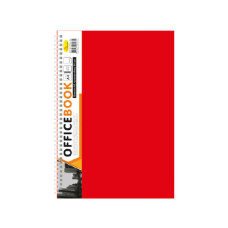 Блокнот А4 АП-1502, 80 листов, пружина сбоку (Красный)