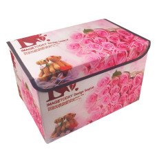 Корзина для хранения игрушек MR 0625, 38 x 24 x 24 см Медвежата с цветами