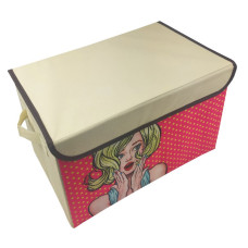 Коробка для игрушек с крышкой Metr+ MR 0625 B Удивленная девушка, 38х24х24 см (MR 0625-6-RT) 