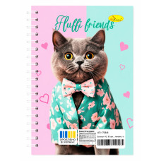 Блокнот для записей Fluffi friends АП-1708-8 А5, 80 листов, пружина сбоку