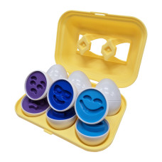 Сортер-головоломка Монтессори Яйца со смайлами DF29B 6 шт в лотке Сортер-головоломка Монтессори Яйца со смайлами DF29B 6 шт в лотке