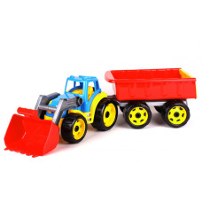 Игрушечный трактор с ковшом и прицепом 3688TXK, 2 цвета (Разноцветный)