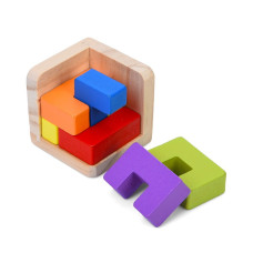 Деревянная Куб-головоломка MD 0758-1 подставка 6 элементов