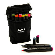 Набор перманентных маркеров на спиртовой основе MPTT30, 30 шт, двусторонние