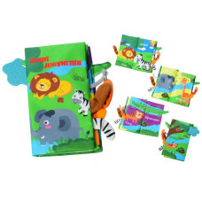 Мягкая книжка-прорезыватель HB 0016 22 см Звериджунглей Мягкая книжка-прорезыватель HB 0016 22 см Звериджунглей