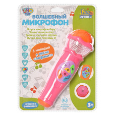 Детская музыкальная игрушка Limo Toy микрофон пластик 20х6 см от 3 лет Розовый (7043RU(Pink)-RT)