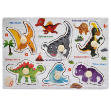 Деревянный пазл-вкладыш Динозавры 73239-7 названия на английском языке