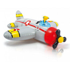 Детский плотик для плавания Самолетик 57537 с водяным пистолетом                                    (Серый)