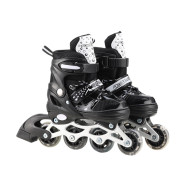 Роликовые коньки RL2502(Black) колеса PVC, размер M (34-37), со светом