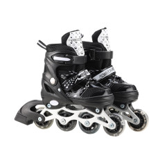 Роликовые коньки RL2501(Black) колеса PVC, размер S (30-33), со светом