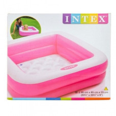 Детский бассейн Intex 57100 надувное дно, 85х85х23 см Розовый Детский бассейн Intex 57100 надувное дно, 85х85х23 см Розовый