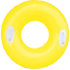 Детский надувной круг с ручками 59258 глянцевый (Желтый)