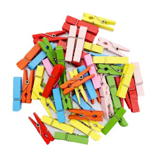 Разноцветные декоративные прищепки CLO 35х10 мм, 100 шт в упаковке