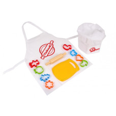 Игровой набор детский для выпечки Технок с фартухом и шапкой продукты и аксессуары Разноцветный (5026TXK-RT)