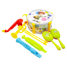 Детский набор музыкальных инструментов 333-5 маракасы, барабан