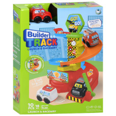 Детский игровой гараж-автотрек 099-1(Red) машинка 7,5 см, 10 деталей