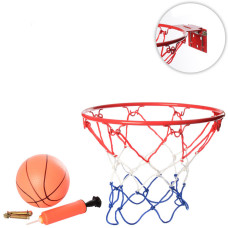 Баскетбольное кольцо с мячом MR 0170 крепления в наборе (Красный)