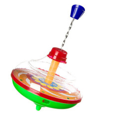 Детская игрушка Юла заводная 850 в сетке, высота 13 см Зеленый