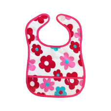 Детский слюнявчик клеенчатый MGZ-0601(Crimson) на липучке Детский слюнявчик клеенчатый MGZ-0601(Crimson) на липучке